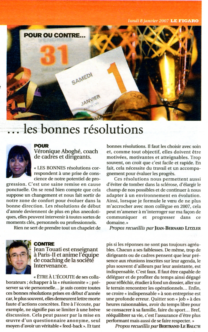 Hypnothérapie - Coaching, Le Figaro, Les bonnes résolutions Hypnotherapie - Coaching - Le Figaro, les bonnes résolutions